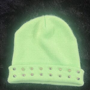 Forever 21 Neon Green Studded Beanie
